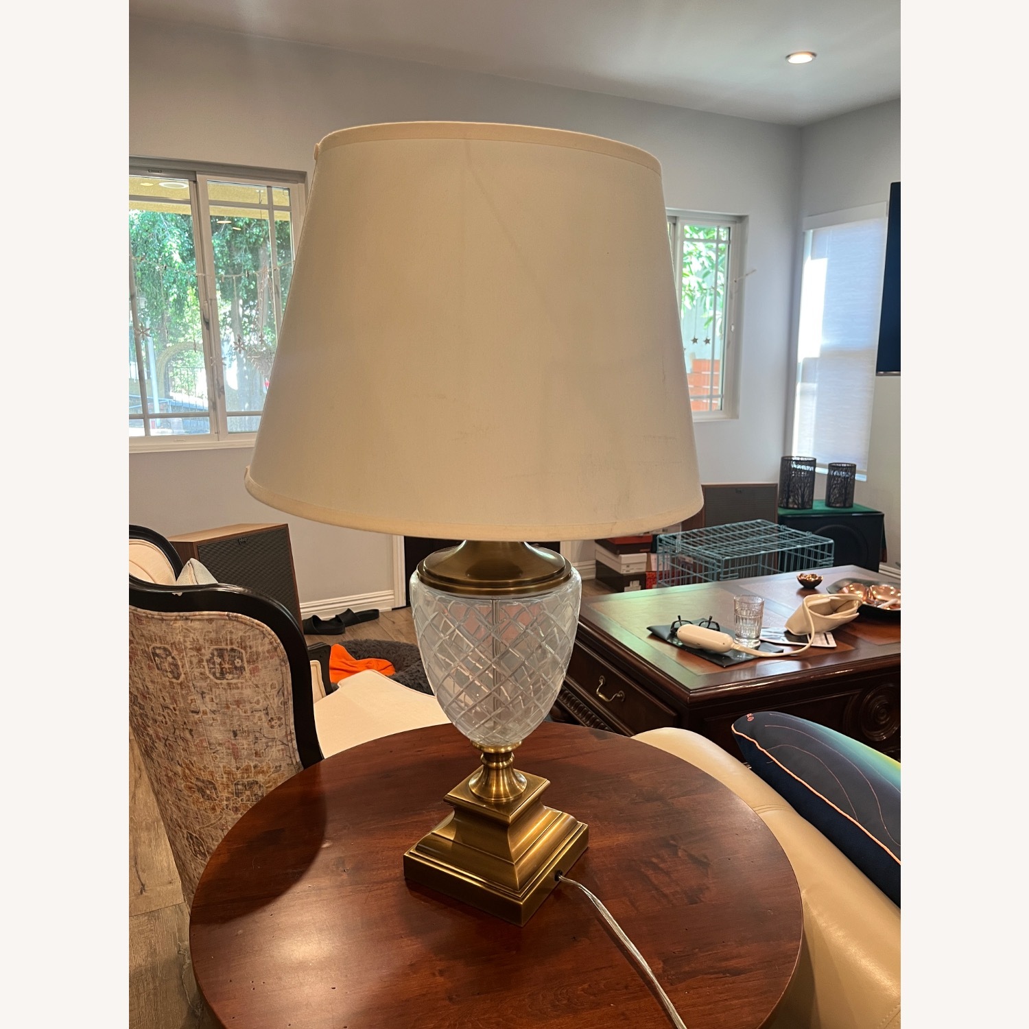 Ethan Allen Transparent Brass Table Lamp - image-2
