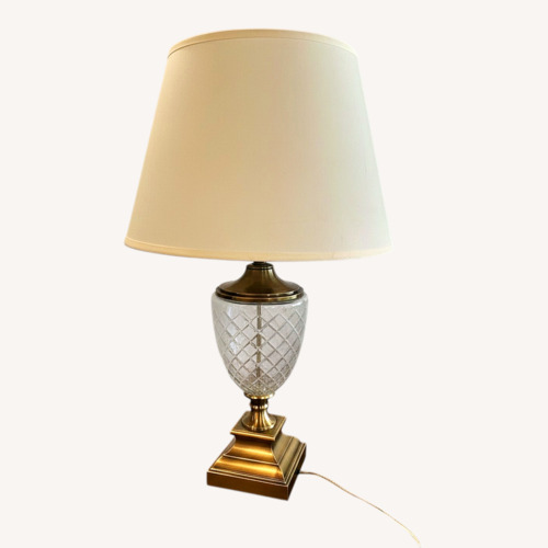 Used Ethan Allen Transparent Brass Table Lamp for sale on AptDeco
