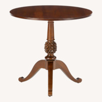 Ethan Allen Coco Dark Brown Wood Side Table