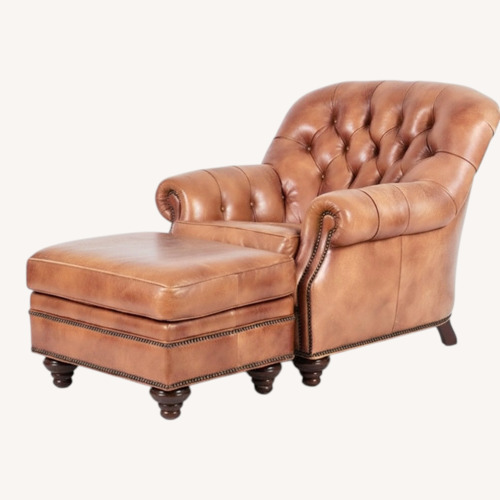 Used Hancock and Moore Leather Chair and Ottoman for sale on AptDeco