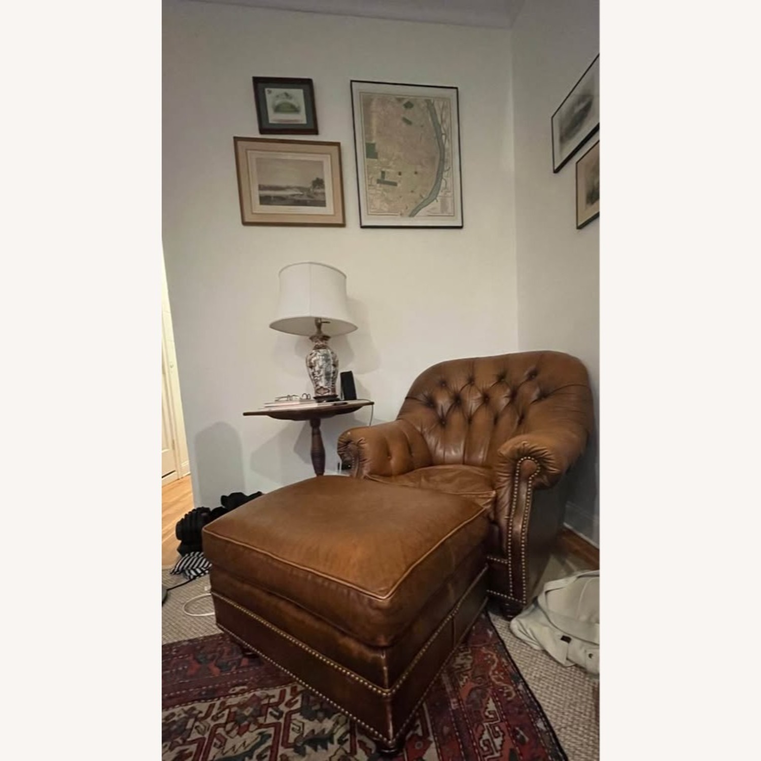 Hancock and Moore Leather Chair and Ottoman - image-2
