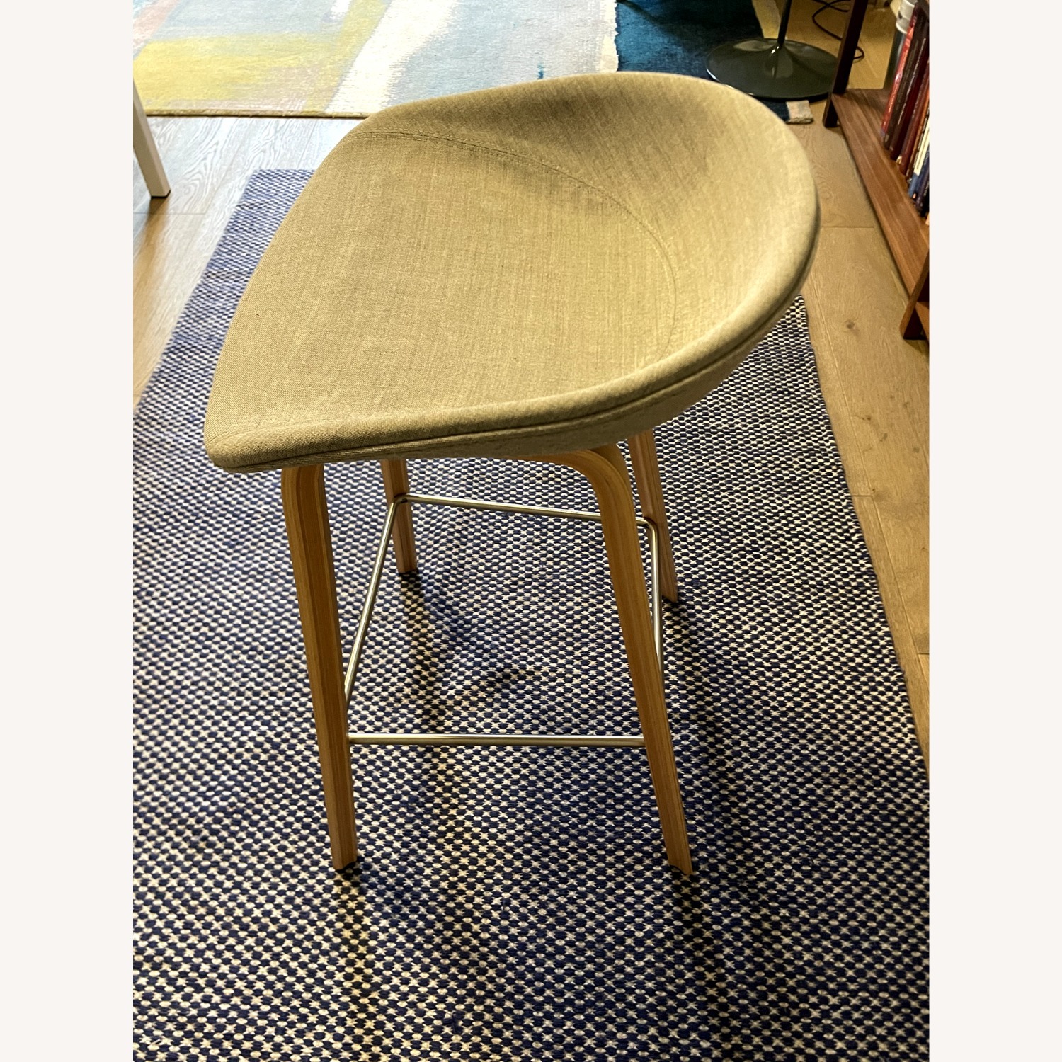 Hay Light Gray Fabric Stool - image-5