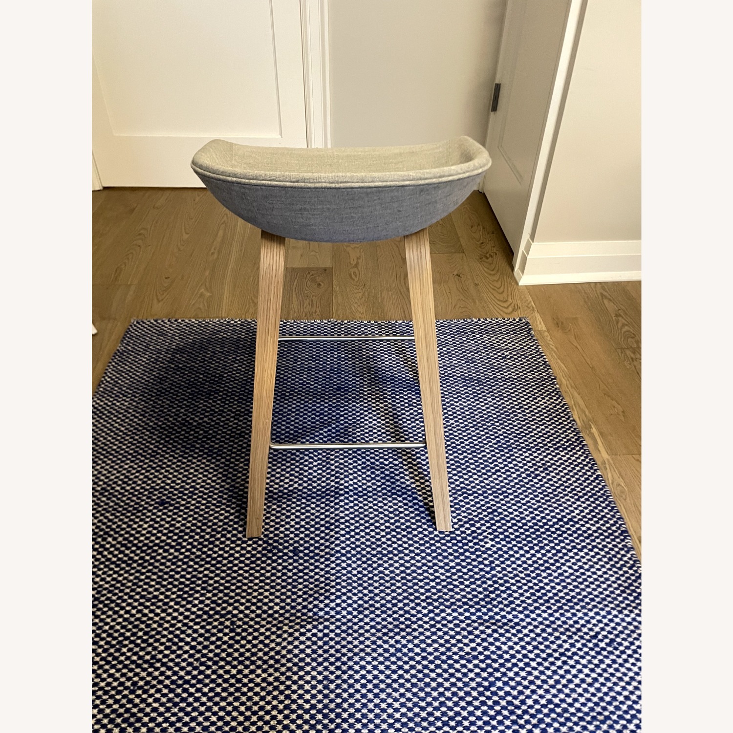Hay Light Gray Fabric Stool - image-3