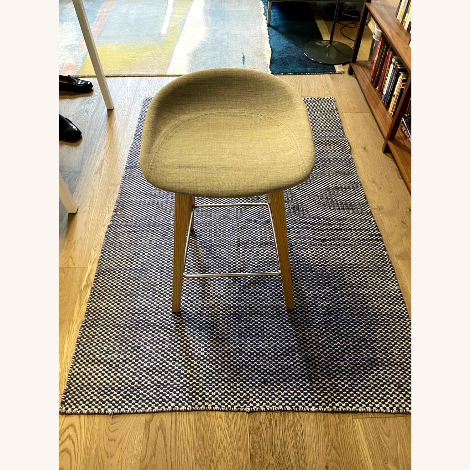 Hay Light Gray Fabric Stool - image-1