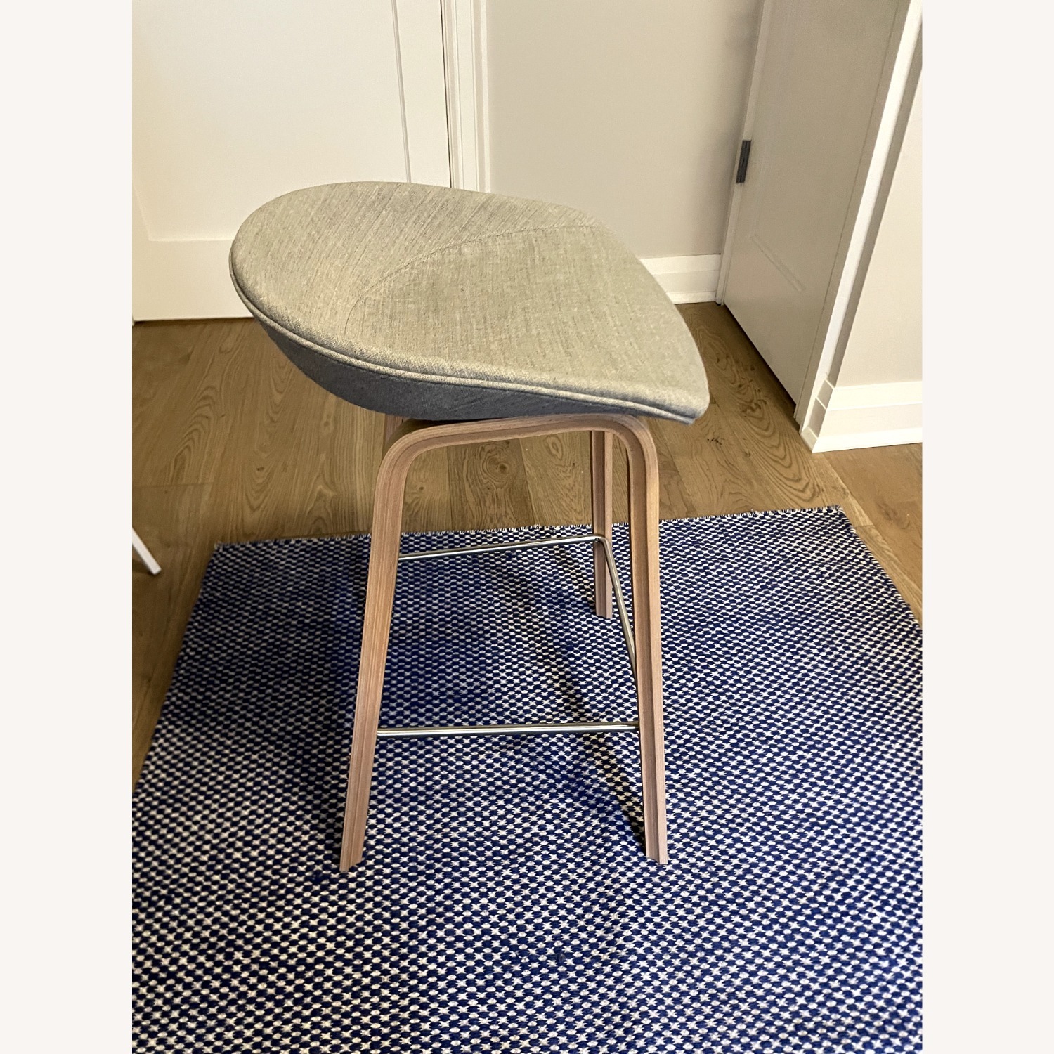 Hay Light Gray Fabric Stool - image-4