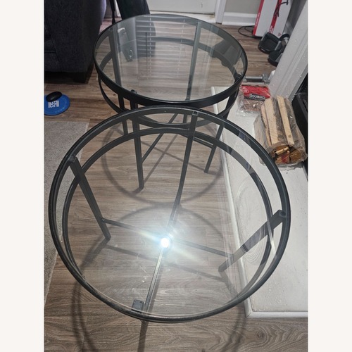 Used Rooms To Go Black Glass Side Tables for sale on AptDeco