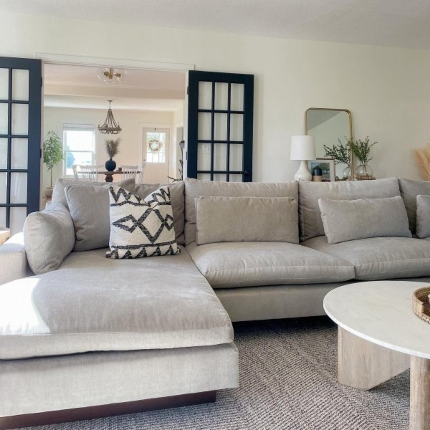 West Elm Harmony Velvet 2 Piece Sectional - image-2