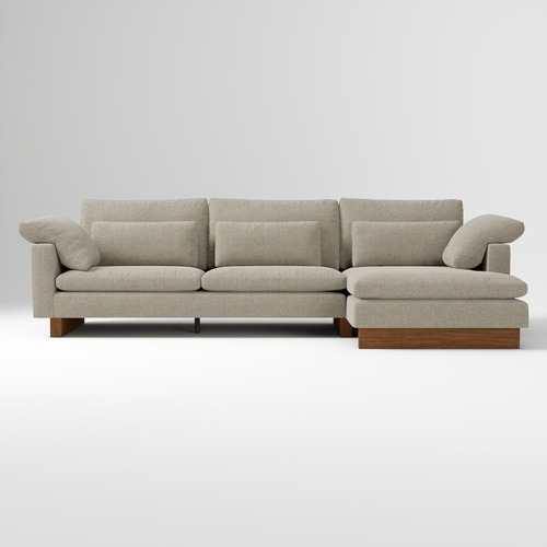 Used West Elm Harmony Velvet 2 Piece Sectional for sale on AptDeco
