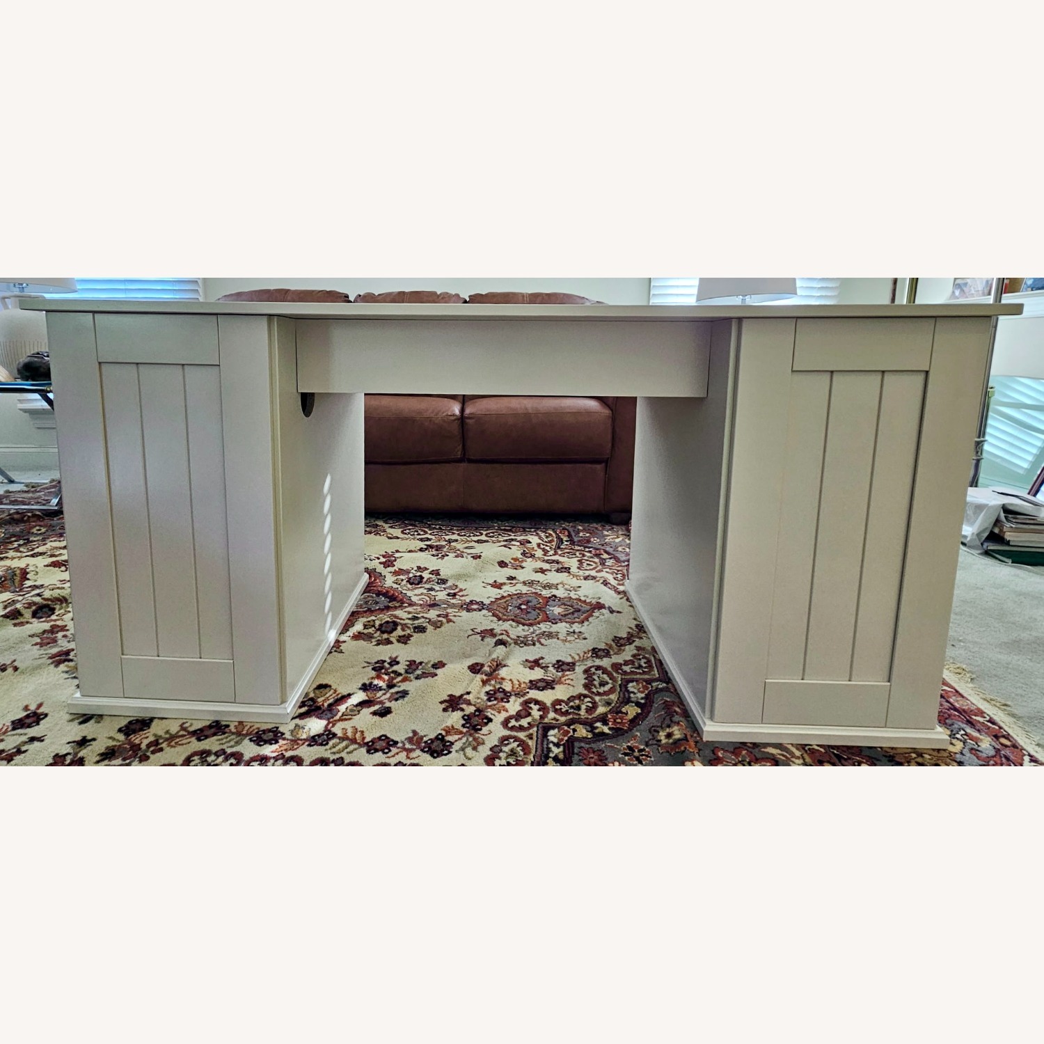 IKEA ALVE Wood Double Pedestal Farmhouse Desk - image-3