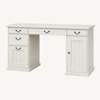 IKEA ALVE Wood Double Pedestal Farmhouse Desk