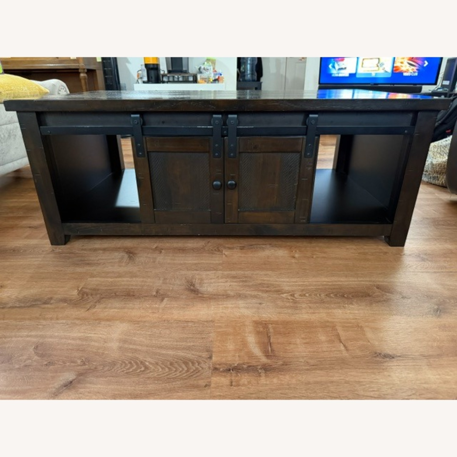 Bob's Discount Furniture Montana Dark Brown Coffee Table - image-1