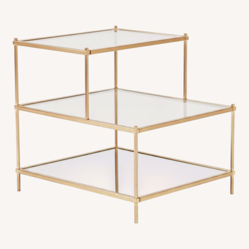 Used West Elm Gold Glass Nightstand for sale on AptDeco