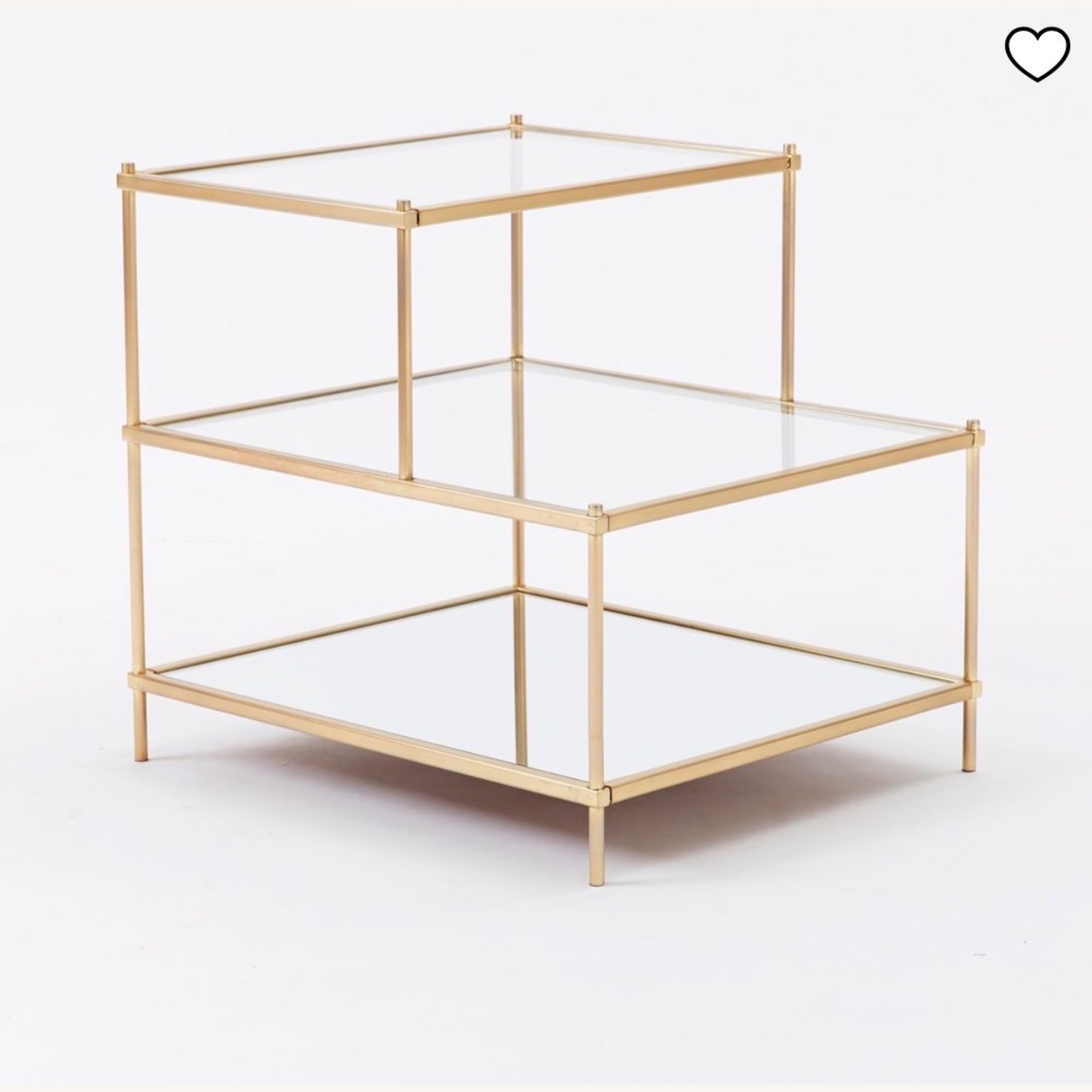 West Elm Gold Glass Nightstand - image-2