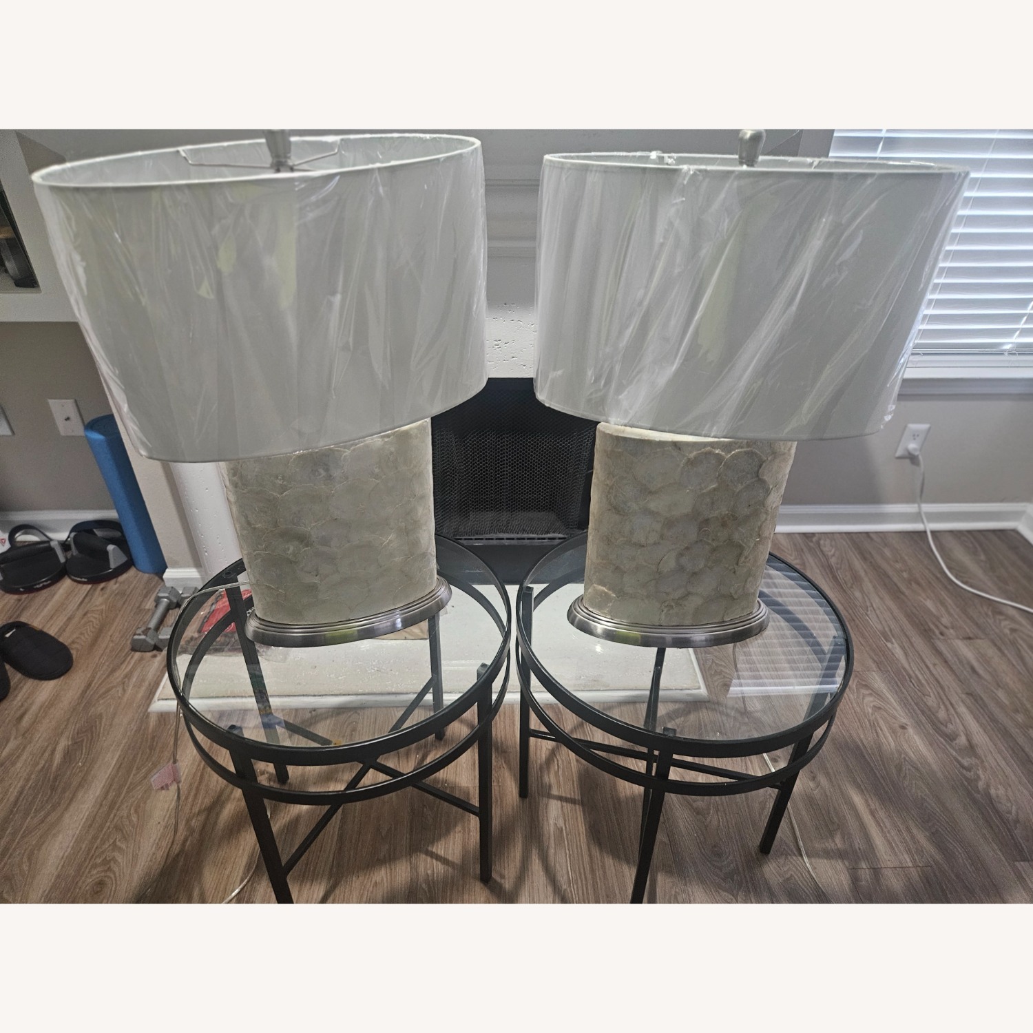 Rooms To Go Shell Yellow Table Lamps - image-1