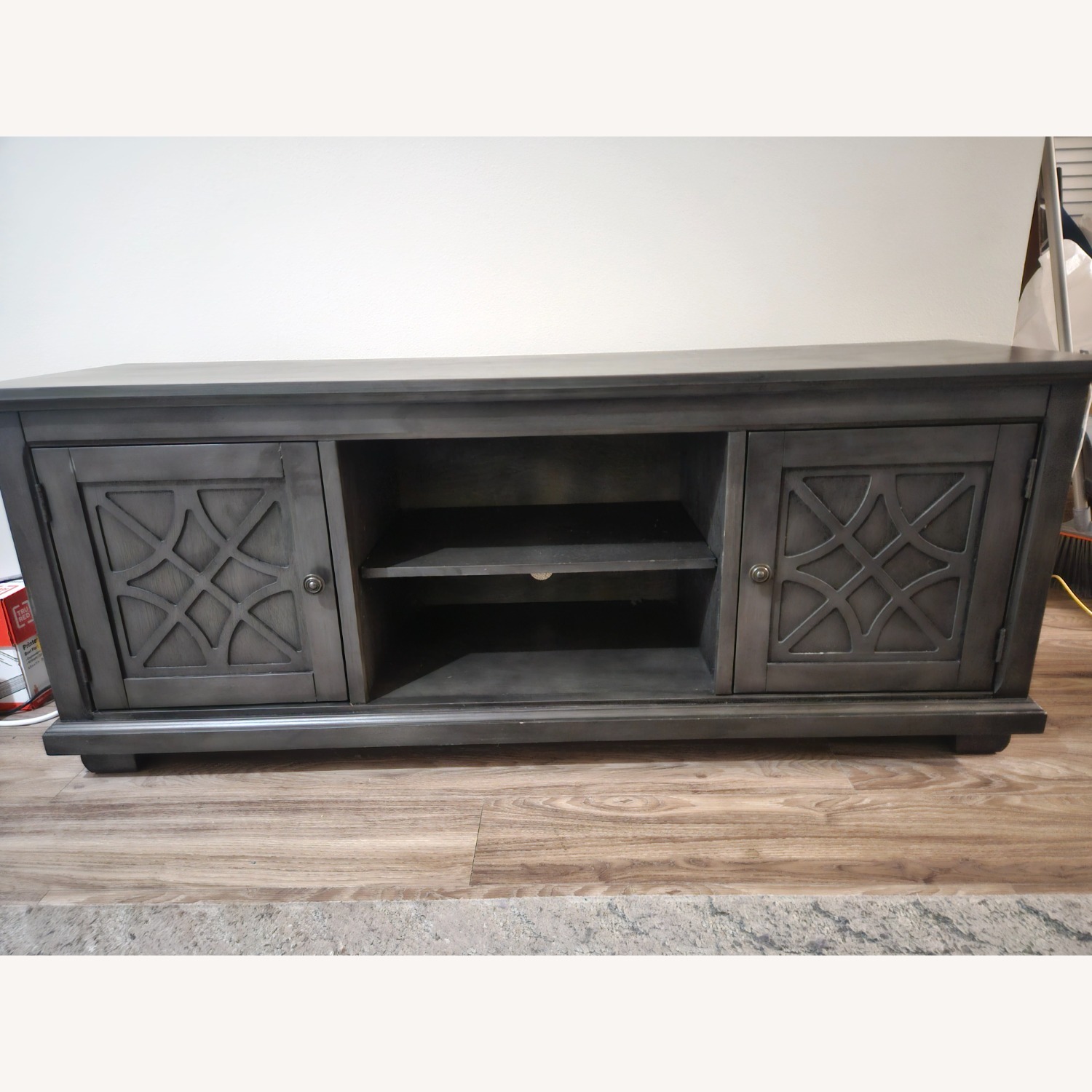 Vintage/Antique Dark Brown Media Storage - image-1