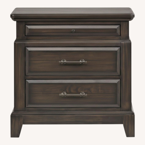 Used Rooms To Go Montana Dark Brown Nightstand for sale on AptDeco