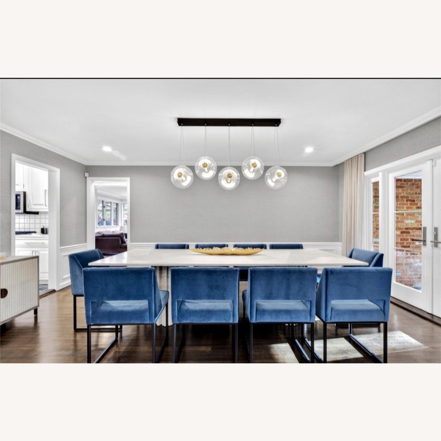 ModShop Miami Shores Blue Velvet Dining Chairs - image-2