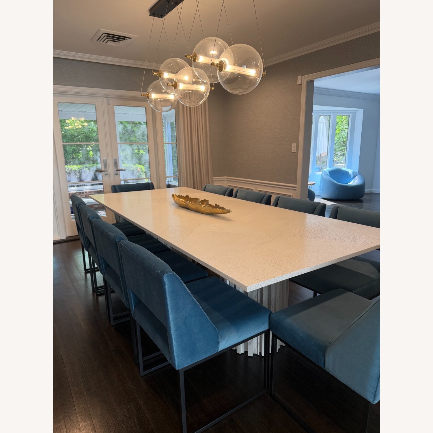 ModShop Miami Shores Blue Velvet Dining Chairs - image-1