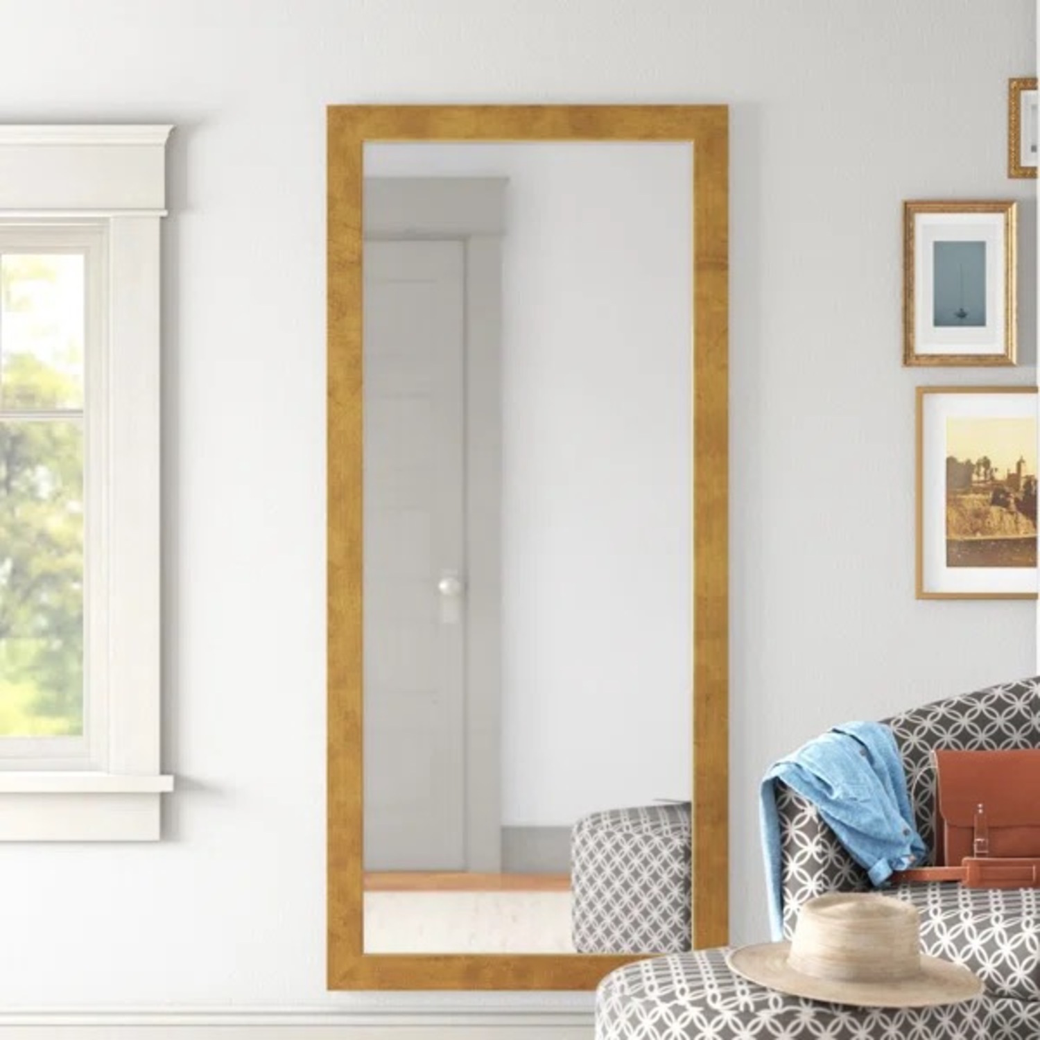 Wayfair Lunado Gold Floor Mirror - image-4