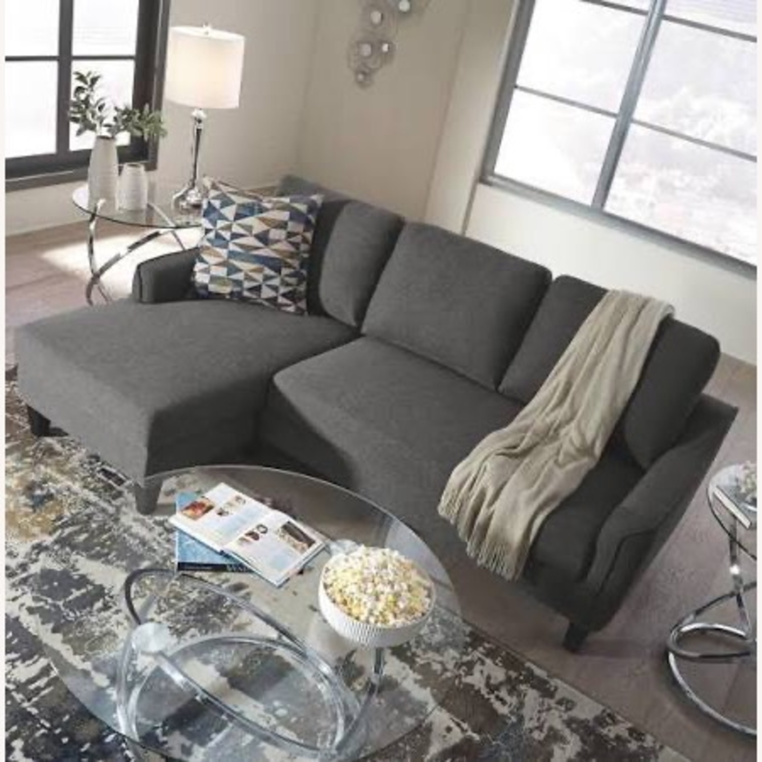 Ashley Furniture Jarreau Gray Sofa Chaise Sleeper - image-3