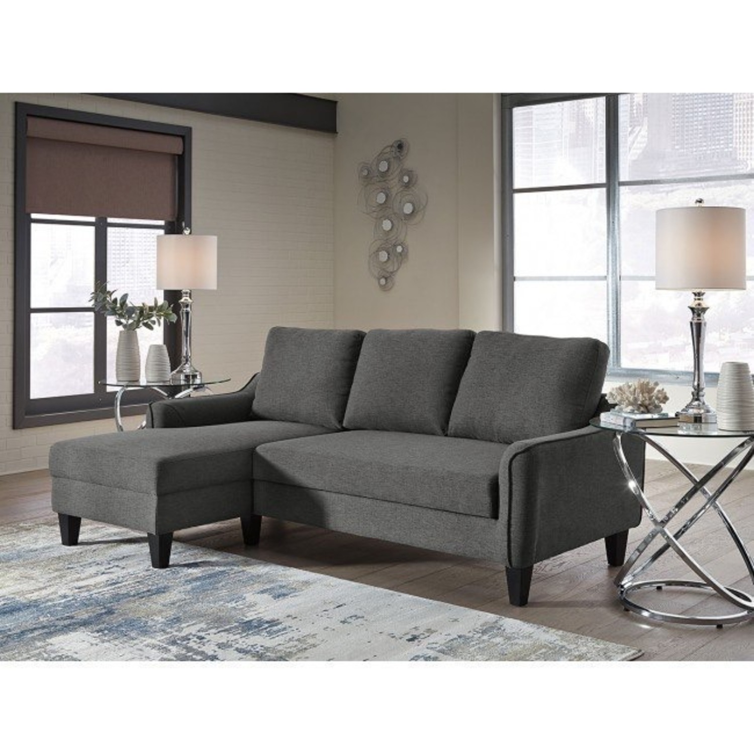 Ashley Furniture Jarreau Gray Sofa Chaise Sleeper - image-4