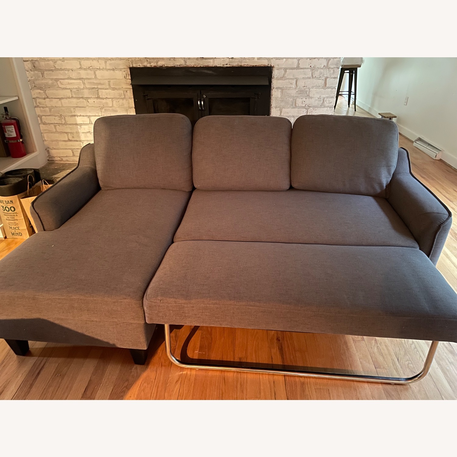 Ashley Furniture Jarreau Gray Sofa Chaise Sleeper - image-2