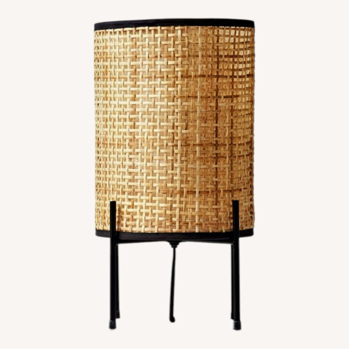 Used CB2 Canna Cylindrical Wood Table Lamp for sale on AptDeco