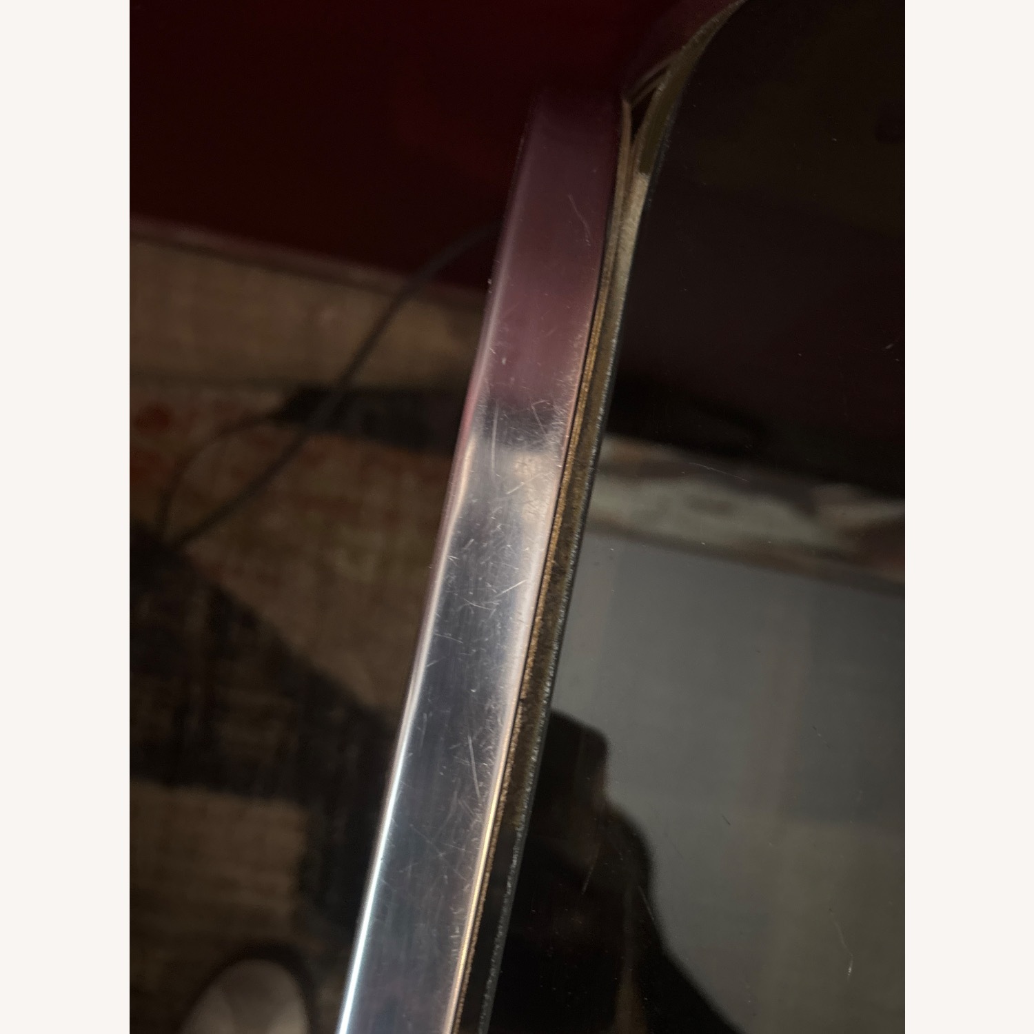 Vintage Post-Modern Chrome & Wood End Table - image-5