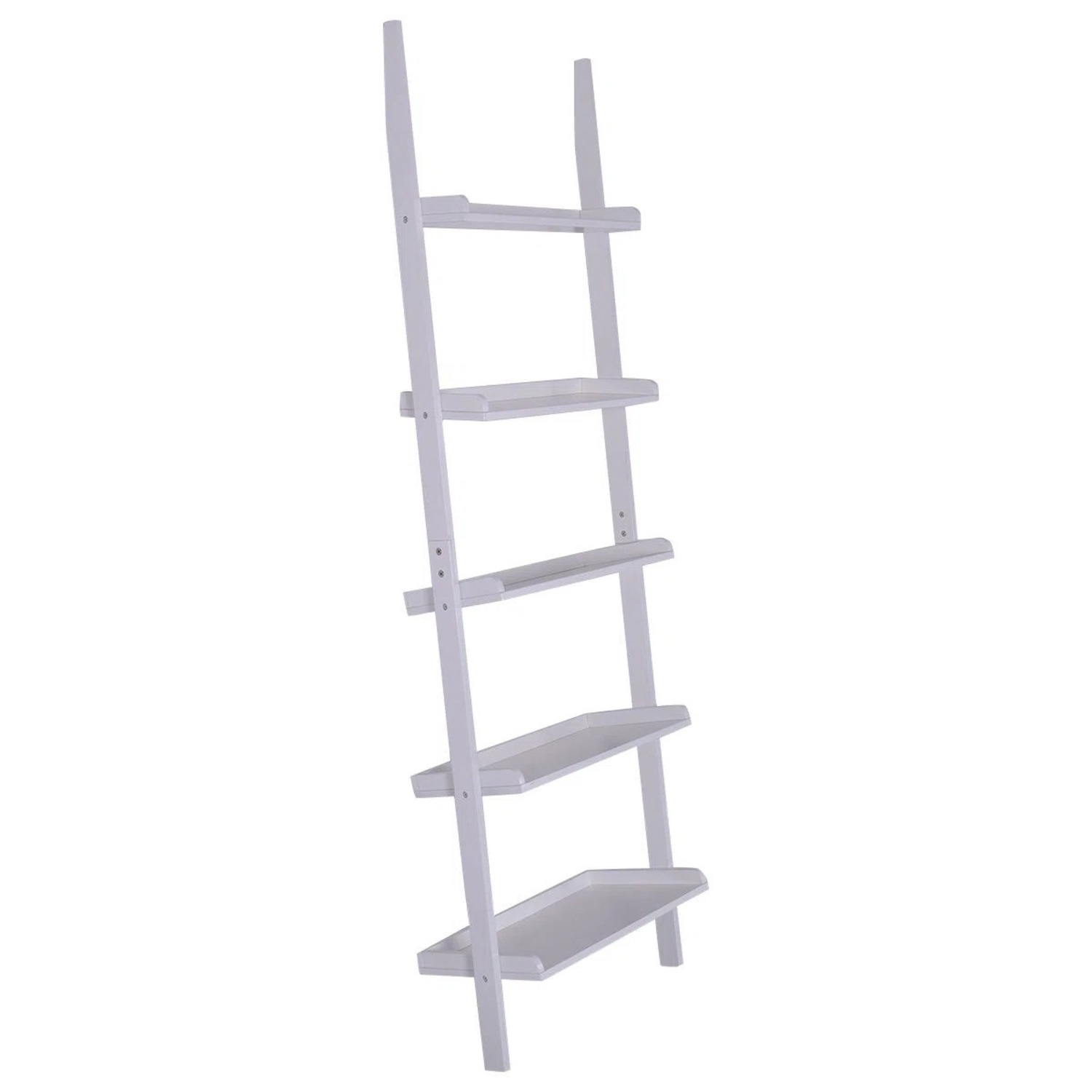 Wayfair Three Posts White Wood Ladder Bookcase - image-3