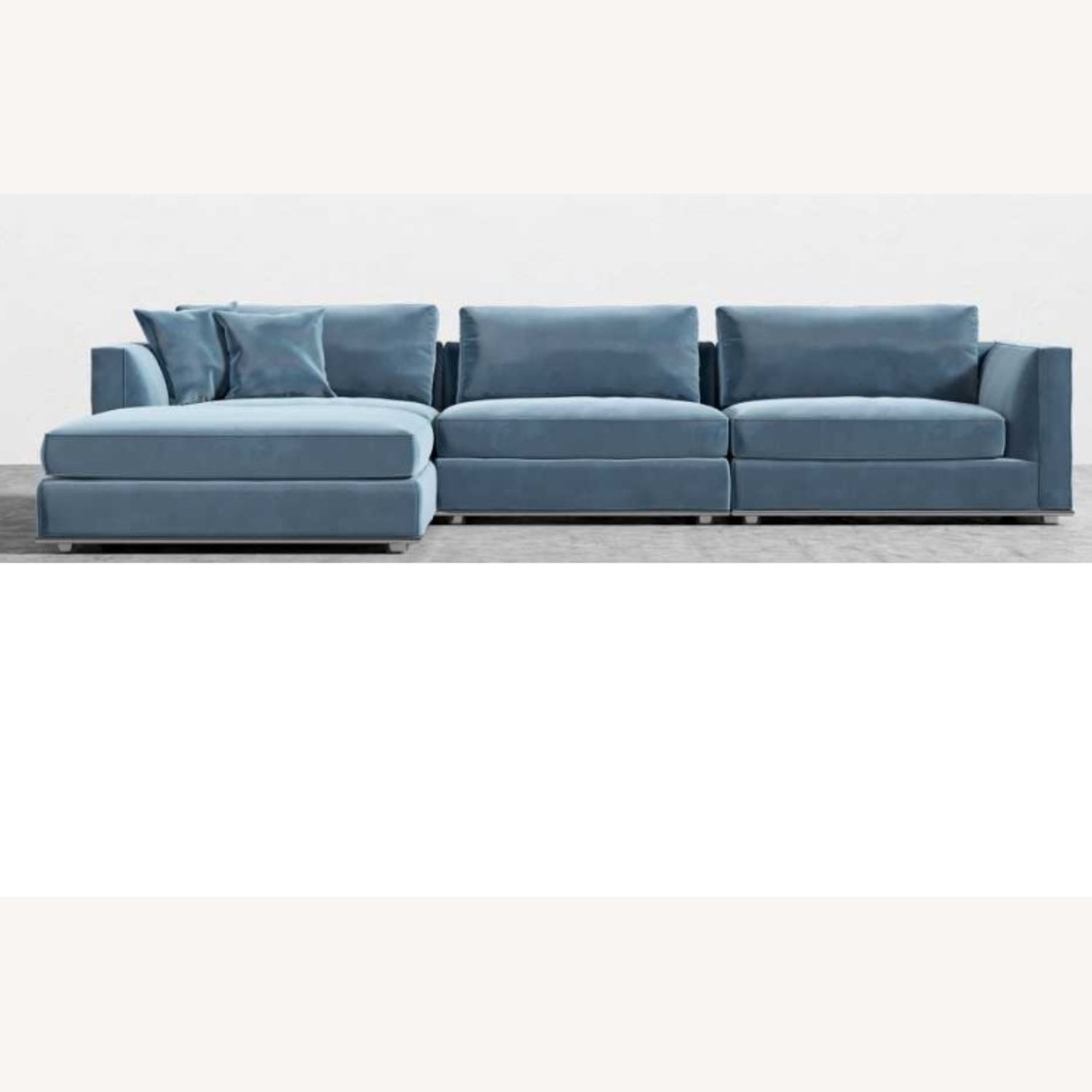 Rove Concepts Blue Velvet 3+ Piece Sectional - image-5