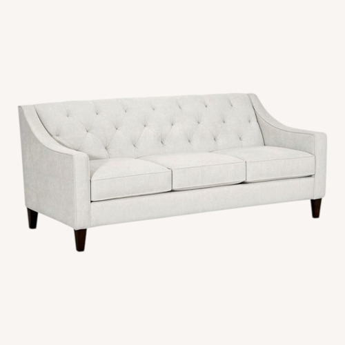 Used Macy's Chloe Natural 3+ Seater Tufted Velvet Sofa for sale on AptDeco