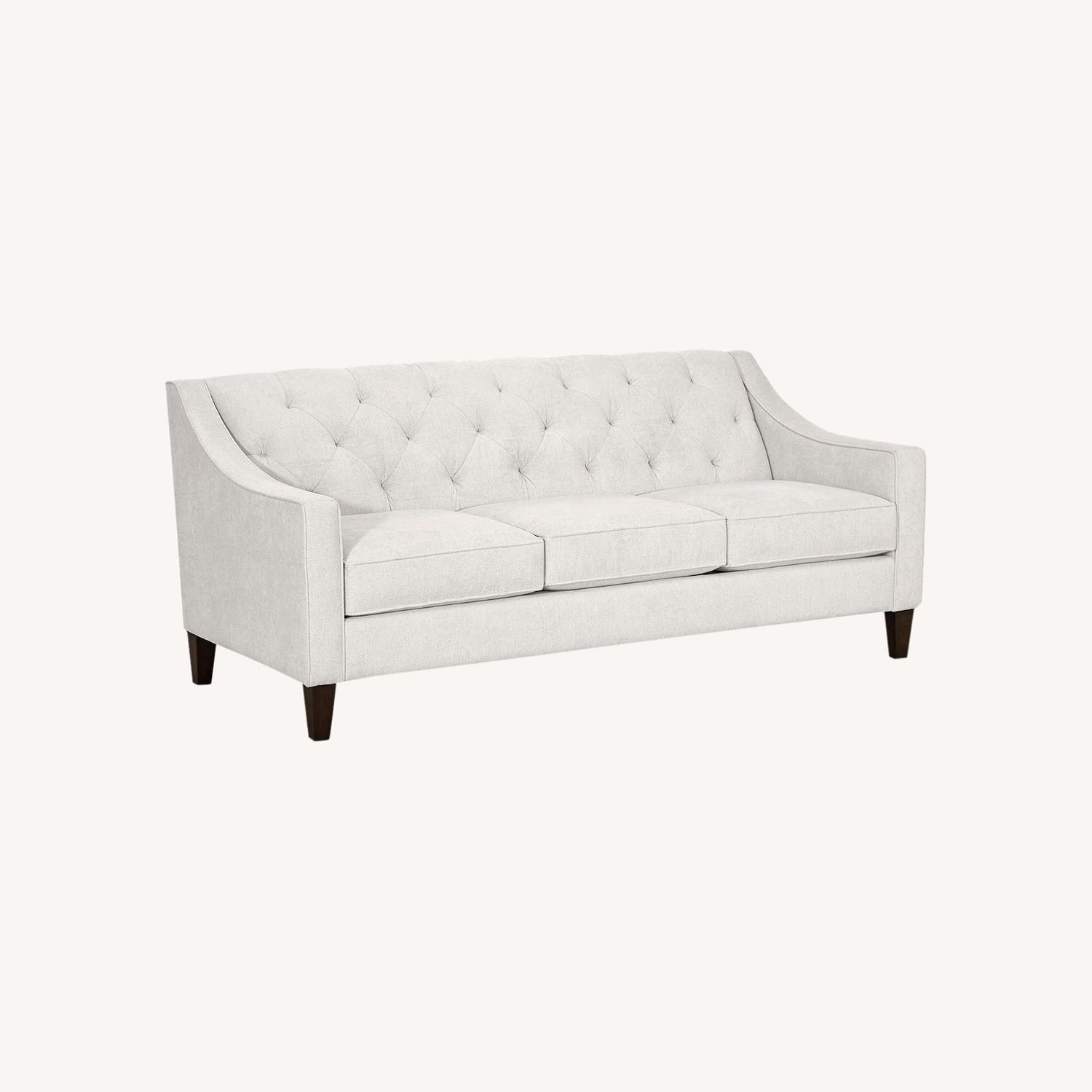 Macy's Chloe Natural 3+ Seater Tufted Velvet Sofa - image-4