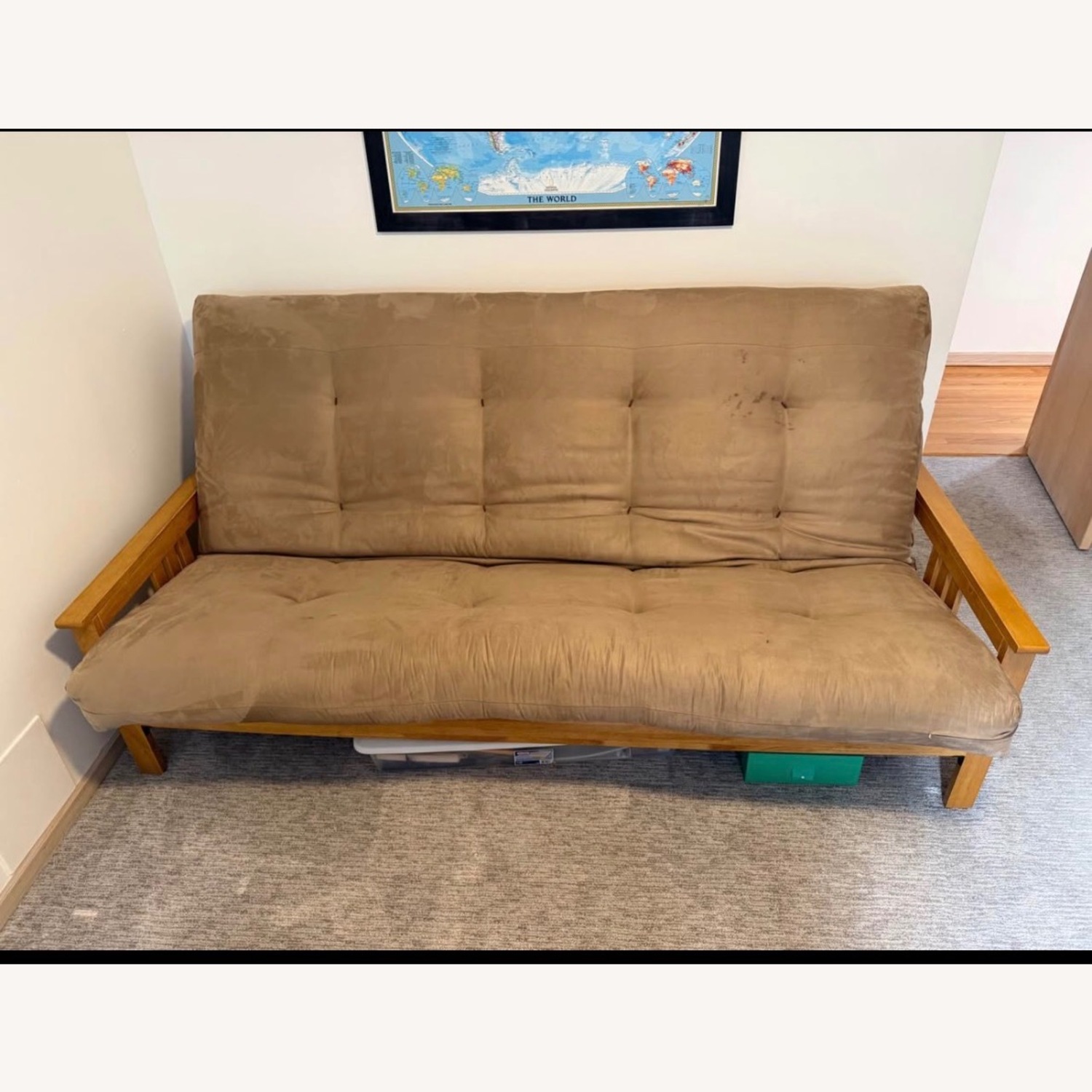 Light Brown Wood Futon - image-2