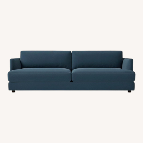 Used West Elm Haven 82" Blue Velvet 2 Seater Sofa for sale on AptDeco