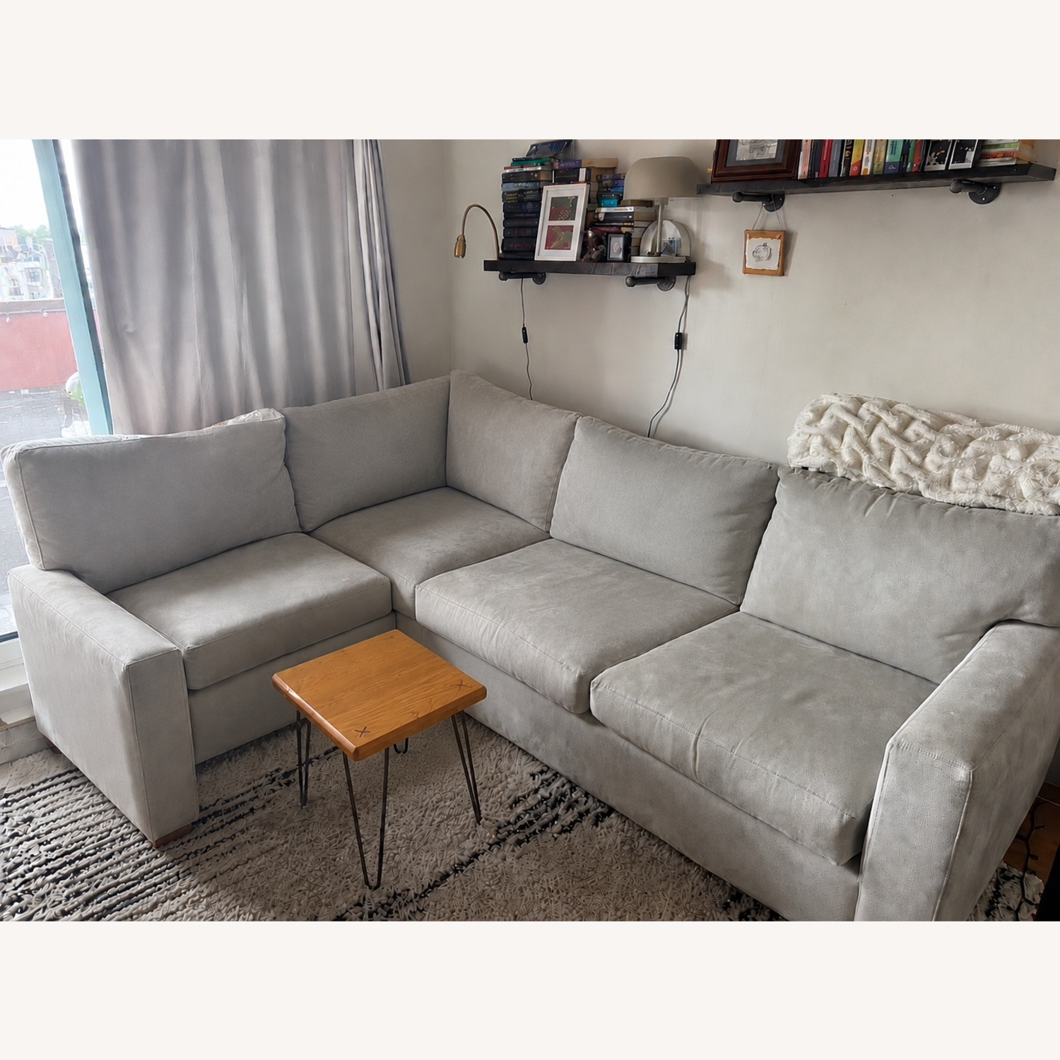Crate & Barrel Light Gray 3+ Piece Sectional - image-3