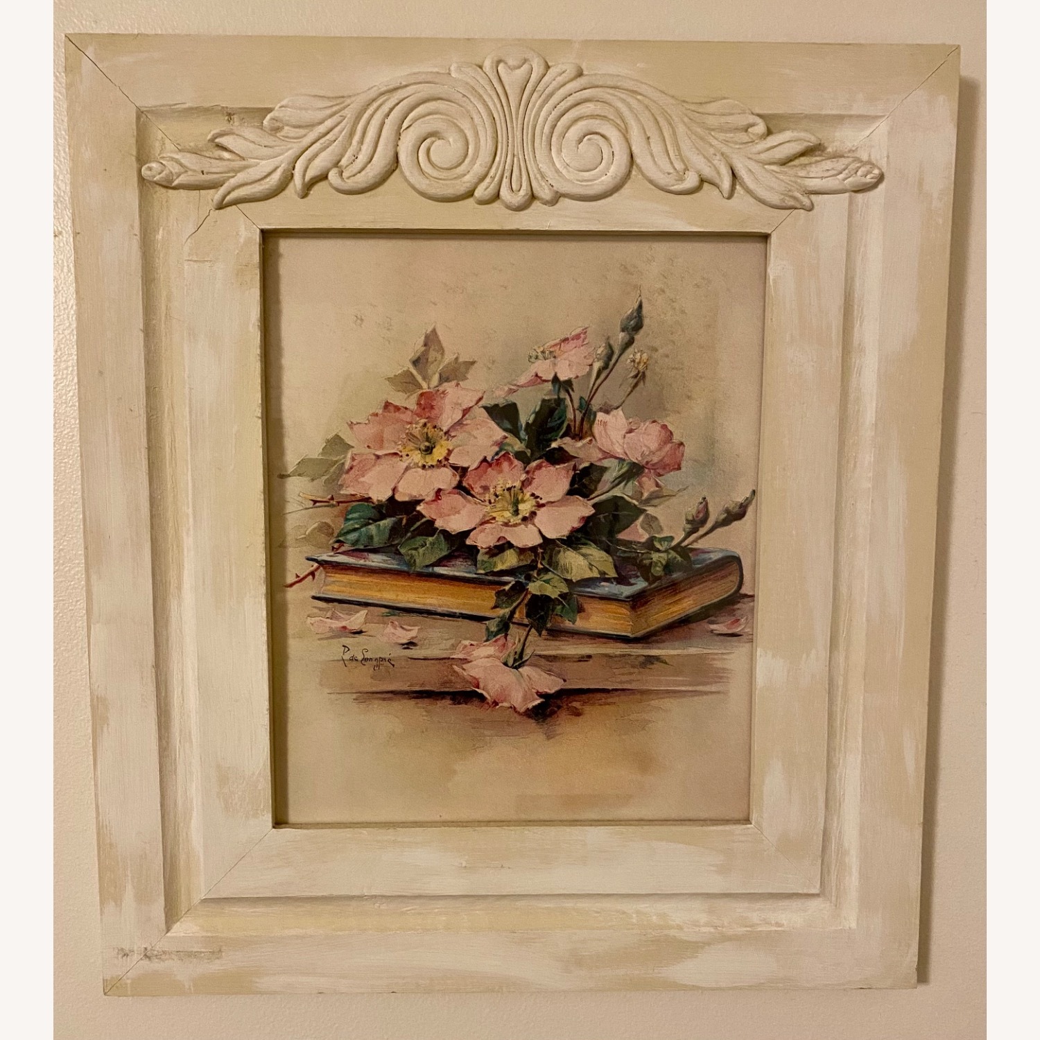 Vintage PAUL DE LONGPRE ROSES Picture - image-1