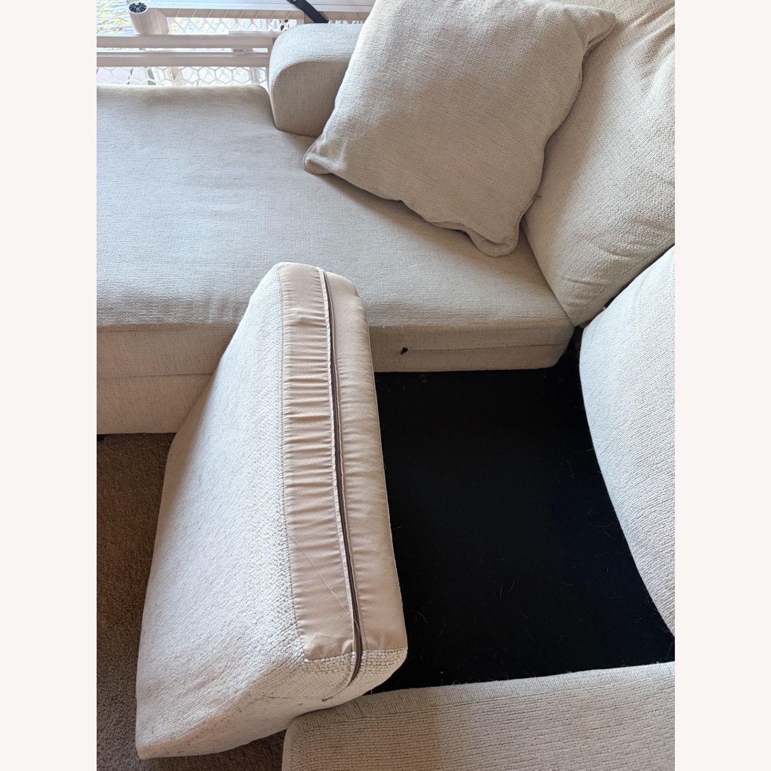 Ashley Furniture Cambri White Fabric 3+ Piece Sectional - image-4