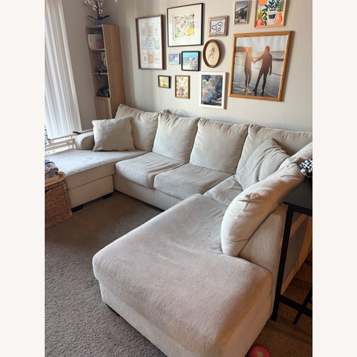 Used Ashley Furniture Cambri White Fabric 3+ Piece Sectional for sale on AptDeco