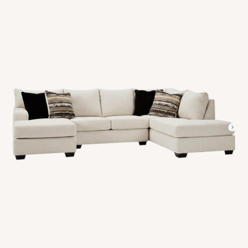 Used Ashley Furniture Cambri White Fabric 3+ Piece Sectional for sale on AptDeco