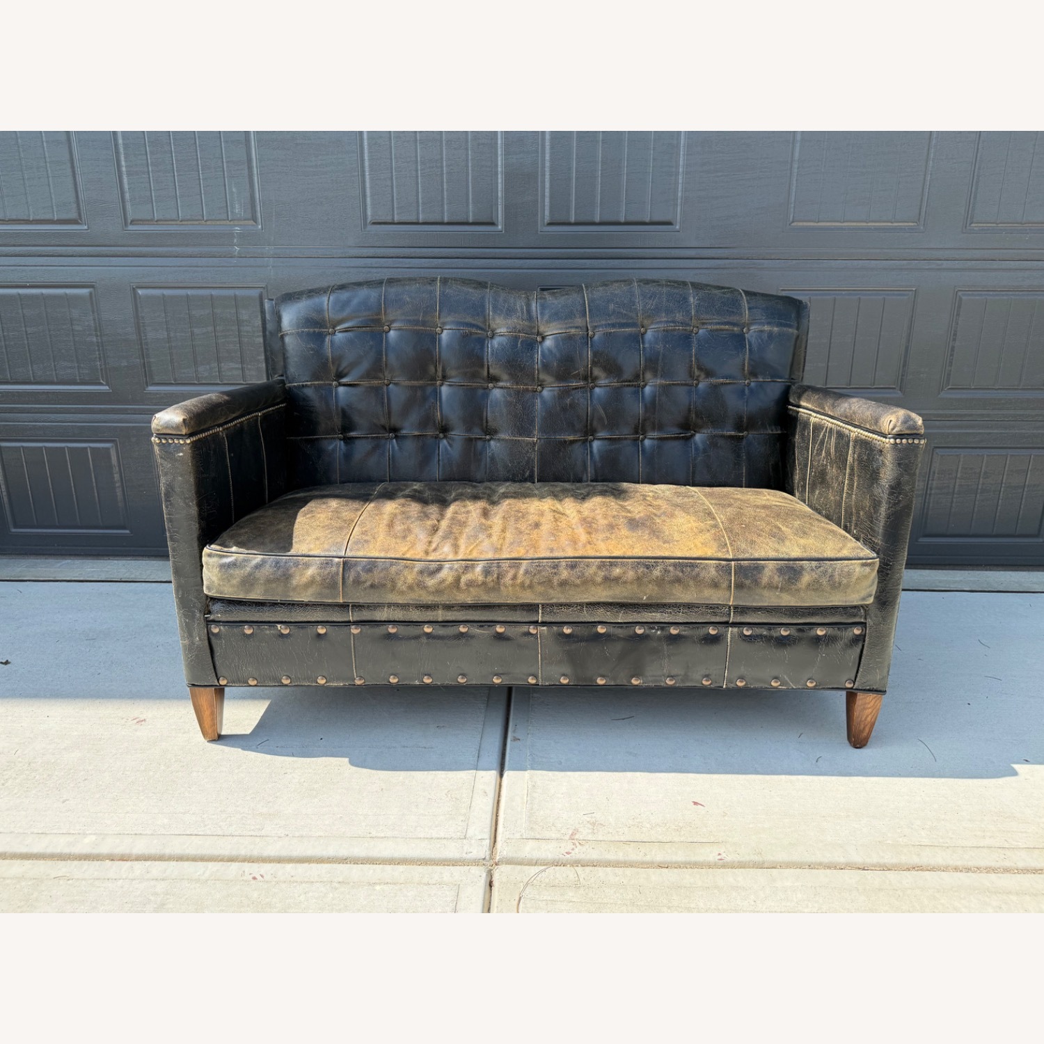 Old Hickory Tannery Leather Loveseat & Ottoman  - image-2