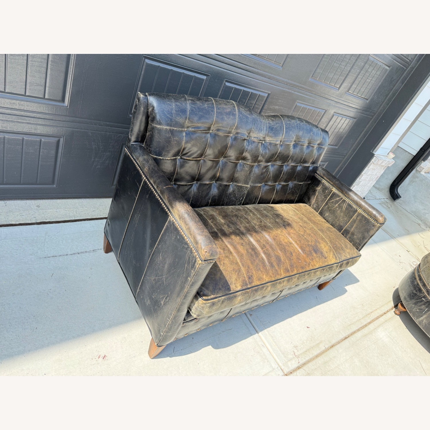 Old Hickory Tannery Leather Loveseat & Ottoman  - image-5