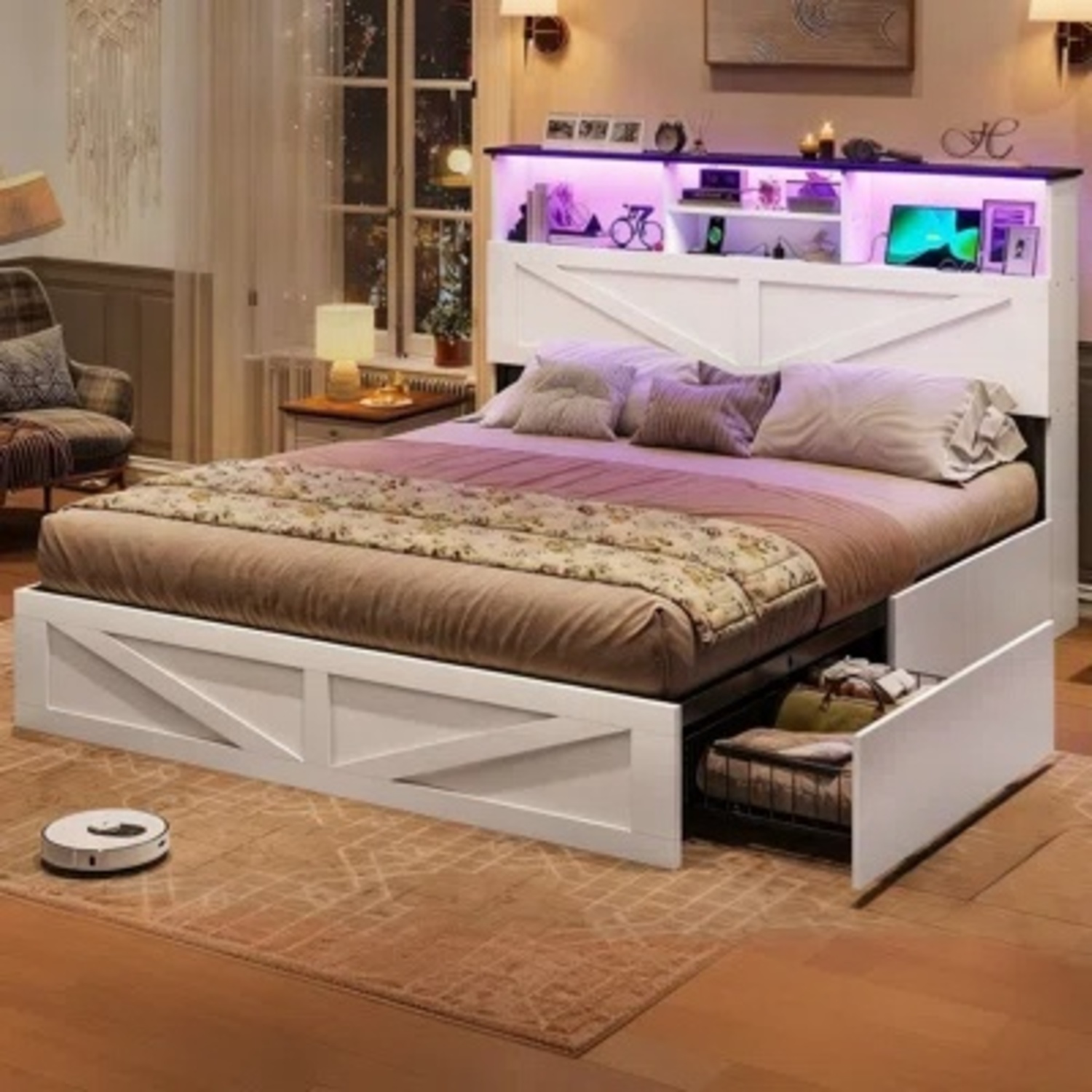 Wayfair White Wood Queen Bed - image-4