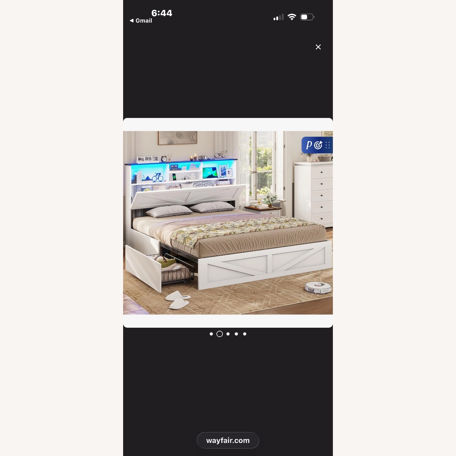 Wayfair White Wood Queen Bed - image-3
