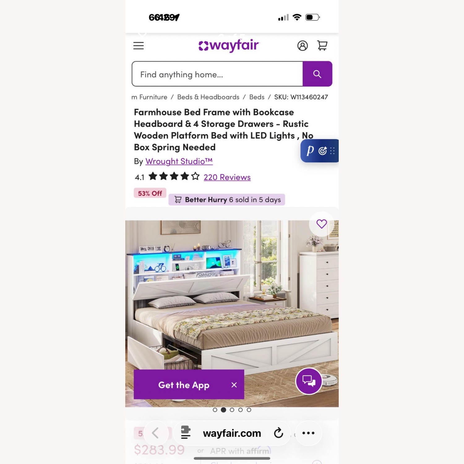 Wayfair White Wood Queen Bed - image-2