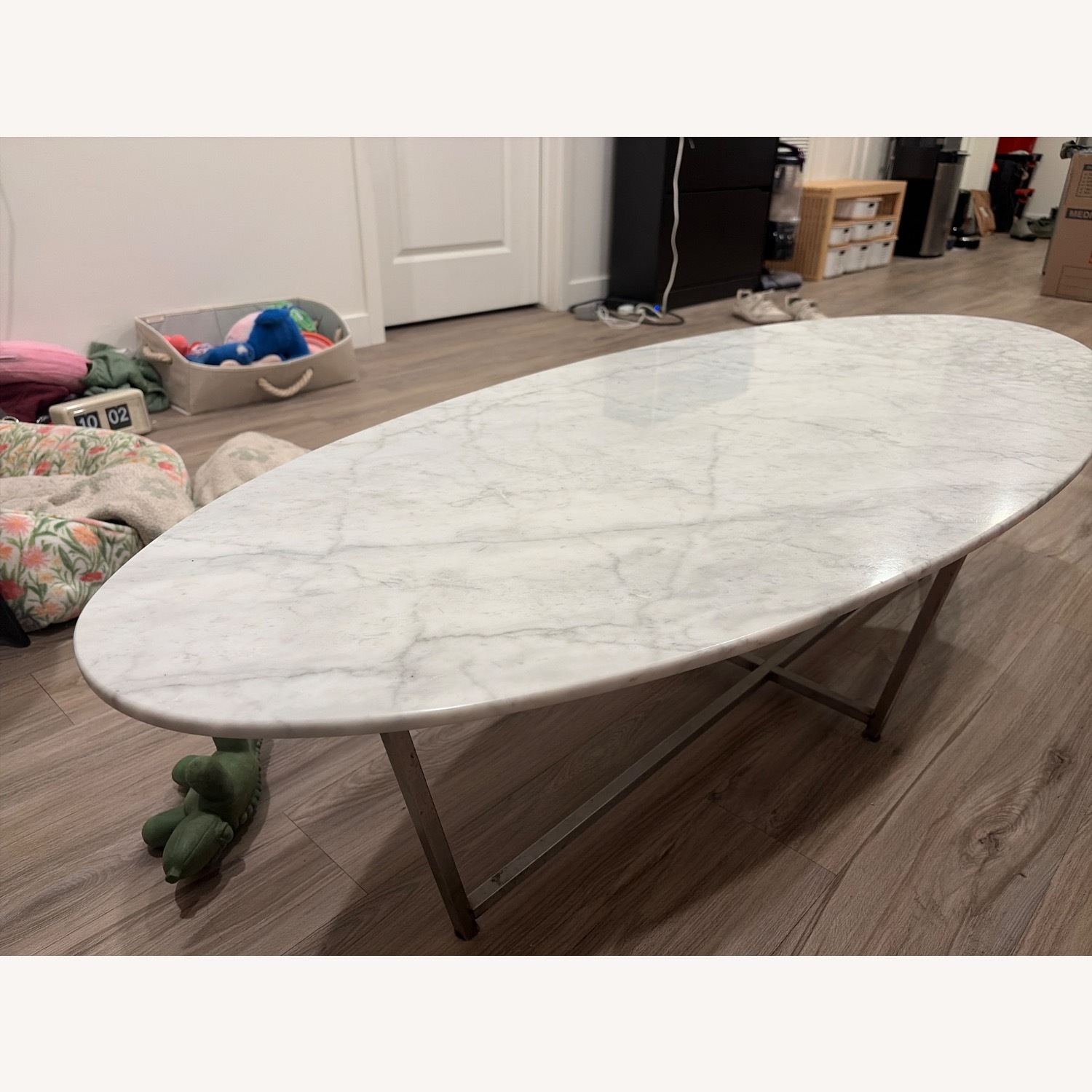 Room & Board White Marble Coffee Table - image-2