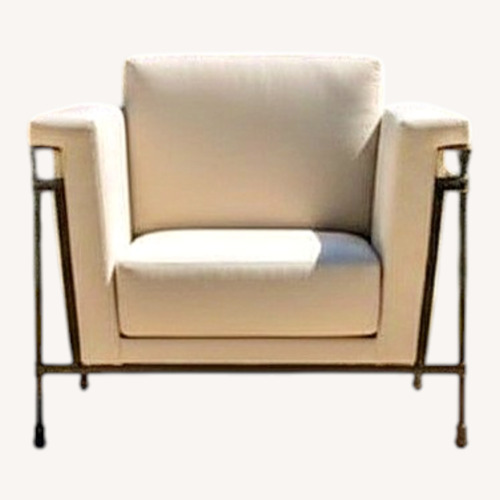 Used Metal X-Base Armchair w Ottoman Outdoor for sale on AptDeco