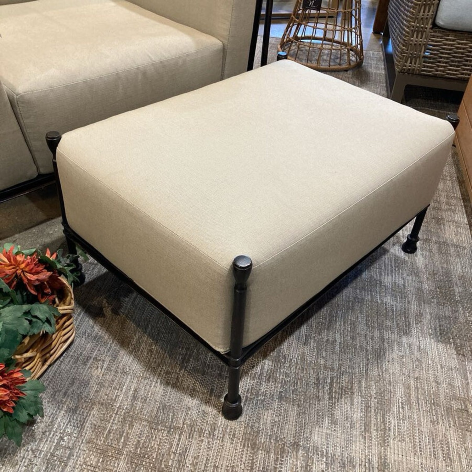 Metal X-Base Armchair w Ottoman Outdoor - image-8
