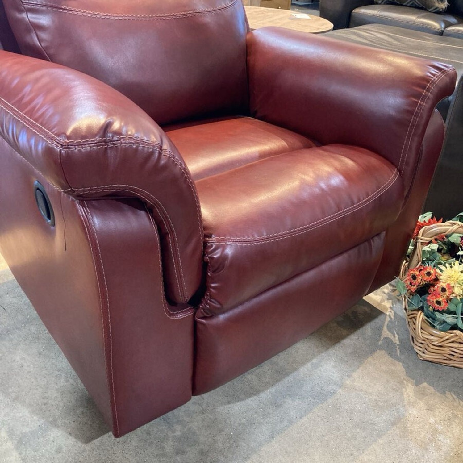 Leather Manual Swivel Glider Recliner - image-6
