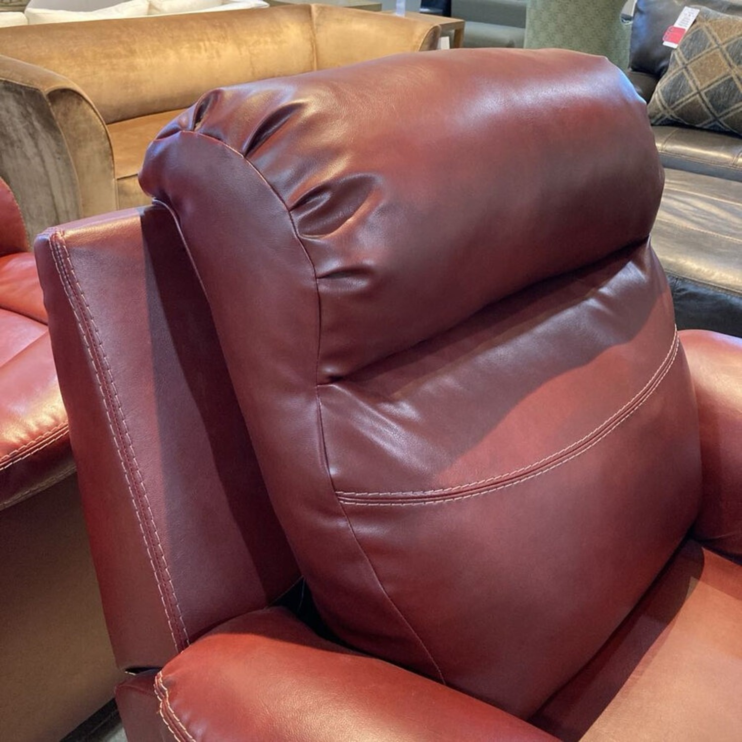 Leather Manual Swivel Glider Recliner - image-9