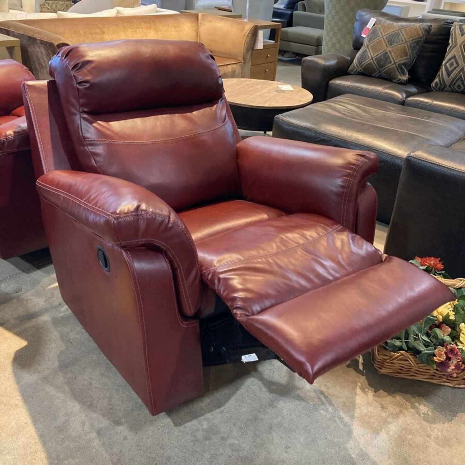 Leather Manual Swivel Glider Recliner - image-13